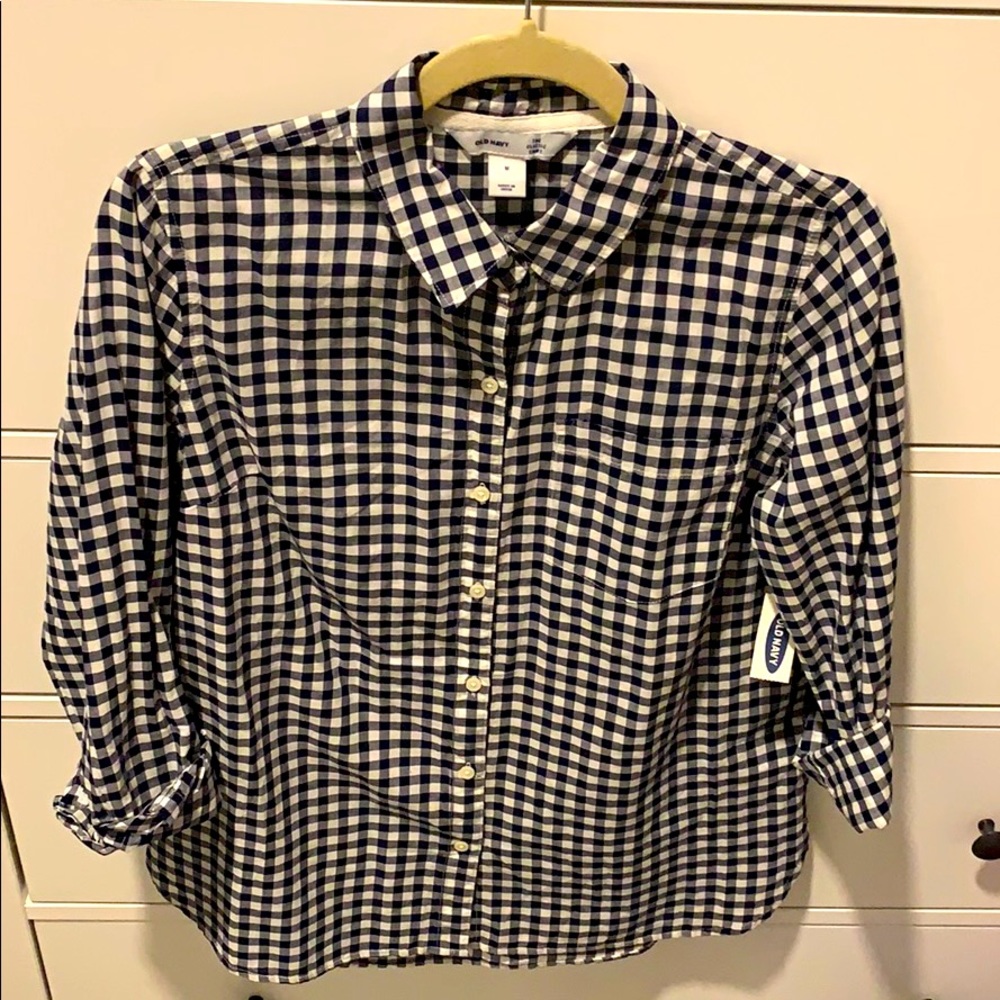 Checkered button down NWT